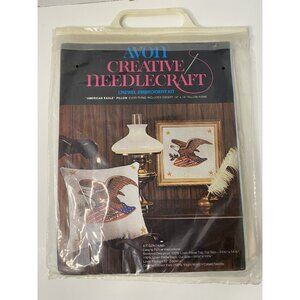 Avon Creative Needlecraft American Eagle pillow crewel embroidery kit USA pillow